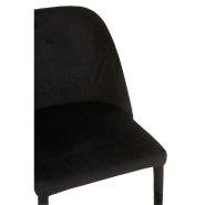 Chaise de réunion CHEZA noire - Tissu aspect velours, piétement métallique, dimensions 58x51x80 cm_4