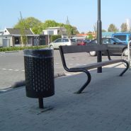 Corbeille à déchets métallique Falco - Poubelle publique avec carénage cylindrique en tôle perforée galvanisée_4