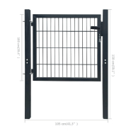 Vidaxl portillon acier anthracite 105x150 cm 142026_4
