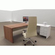 Bureau d'angle T45 avec caisson - Quadrifoglio. - 200, Noyer canaletto, Droite_4