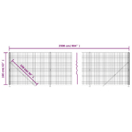 Vidaxl clôture en treillis métallique avec bride anthracite 1,6x25 m 154332_4