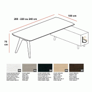 Bureau d'angle Rail en bois- Bralco. - 220, Droite, Chêne noir_4