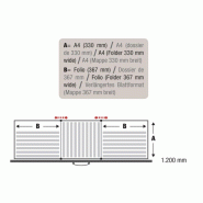 Classeur de Bureau Compact : Rangement Professionnel 2 Tiroirs pour Dossiers Suspendus - 120, Blanc pastel, Gris aluminium_4