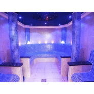 Kit éclairage fibre optique RGB 16W pour sauna ou hammam - 12 points lumineux avec têtes en or étanches_4
