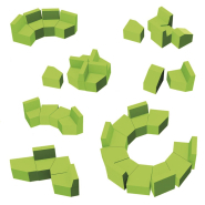 Pouf Pentagonal - Confortable et Indéformable avec Noyau en Mousse Solide  - EWS.60_4