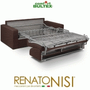 Canapé convertible express CRÉPUSCULE - Matelas 140cm Comfort BULTEX® NEO marron - Fabrication italienne_4