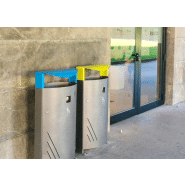 Poubelle publique Titan PA684 - acier zingué avec cendrier intégré et système de fixation_4