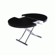 Table basse ronde relevable et extensible SATURNA - Bois noir - Diamètre 105 cm, extensible à 135 cm_4