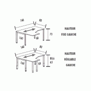 Bureau d'angle compact - hauteur fixe ou réglable - So Vera_4