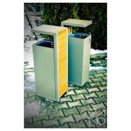 Poubelle publique Pavo 03.063.1 - Zano - 47 L - Lattes bois et acier noir ou inoxydable_4