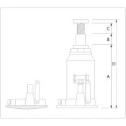Crics bouteille type 2 - AC Hydraulic - capacité 12 à 30 t - avec rehausse sur colonne et plaque de fond arrondie_4
