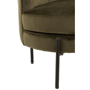 Fauteuil DULZURA - Structure en bois et revêtement textile vert - Dimensions 71x66x67 cm_4