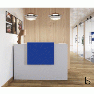 Banque d'accueil Delta First avec réhausse colorée - Mobel Linea - 144, Blanc, Non, Bleu foncé_0