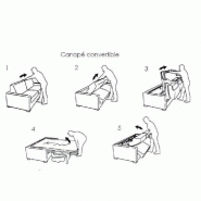 Canapé-lit Dreamer Express - Sommier à lattes 140cm - Matelas 16cm Tweed Graphite - Fabrication Italienne_4