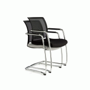 Lot de 2 sièges de réunion Adagio - dossier résille nylon - piètement luge acier chromé - empilable_4