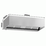Hotte caisson inox 2m avec moteur, régulateur, filtre et éclairage | Profondeur 900 mm_4