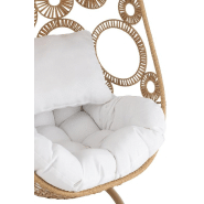 Fauteuil suspendu VANA - Aluminium et roseau beige - Bohème chic, intérieur/extérieur_4