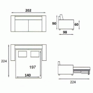 Canapé convertible ALMUT 3 places - Matelas 14cm - Système express - Sommier lattes RENATONISI - Rouge - Fabrication italienne_4