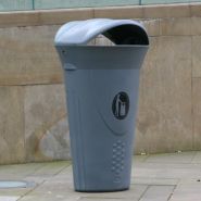 Luna - poubelle publique - glasdon - 60 litres - contemporaine avec options de capot_4