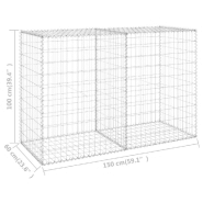 Vidaxl mur en gabion avec couvercles acier galvanisé 150x60x100 cm 147814_4