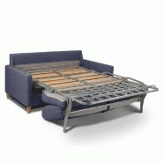 Canapé convertible OGGETTO - Système express - Matelas 16 cm - Sommier à lattes 160 cm - Velours bleu cobalt - Fabrication italienne_4