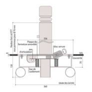 Potelet rabattable SOLIBLOC - Tube acier Ø76 mm - Verrouillage clé triangle 14 - 5 modèles au choix_4