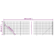 Vidaxl clôture en treillis métallique avec bride anthracite 2x25 m 154334_4