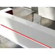 Banque d'accueil lumineuse droite SALVE - Design contemporain avec éclairage LED et finition bois laqué_4