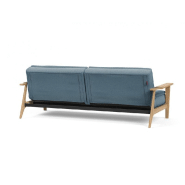 Innovation Living - Canapé lit design Dublexo Frej - Tissu Soft Indigo - Convertible 115x210 cm avec accoudoirs en bois_4