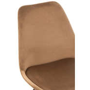 Chaise design RATRI en tissu marron - pieds métal noir - confort optimal et style moderne_4