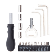 Set d'outils - 19 pièces avec étui en polyester et mousqueton - Couleur noire, poids 240 g_4