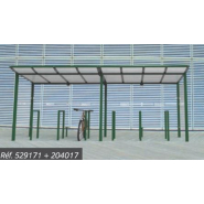 Abri vélos MODULO - simple et soigné avec toiture légèrement courbée, pose par scellement_4