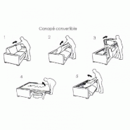 Canapé lit 4 places DREAMER - Convertible express 160x197x16 cm - Tissu NEO gris silver - Matelas Excellence Literie inclus_4