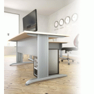 Bureau individuel Tono, pieds métal - Mobel Linea - 160, Blanc_4