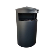 Poubelle publique murale en acier galvanisé - 40L à 100L - fixation murale, poteau ou sol - options seau et cendrier_5