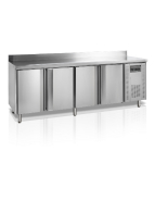 Desserte réfrigérée négative 4 portes adossée - TEFCOLD - Inox AISI304 - 460L - Classe climatique 4 - R290_4