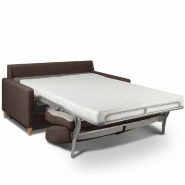 Canapé convertible OGGETTO - Matelas 16 cm - Système express - Sommier à lattes 120 cm - Microfibre marron - RENATONISI_4