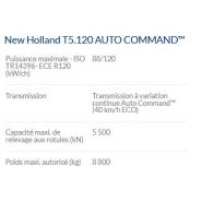 T5.120 Auto Command tracteur agricole - New Holland - puissance maxi 88/120 kW/CH - moteur NEF SCR ECOBlue™ Tier 4B_4