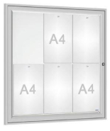 Vitrine extérieure Tradition anodisé - de 2 à 18 A4, Plexi chocs, porte battante réversible, serrure de sécurité_4