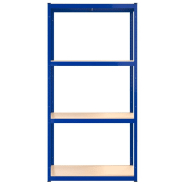 Vidaxl étagères à 4 niveaux 2 pcs bleu acier et bois d'ingénierie 3154147_4