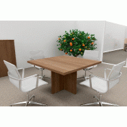 Table de réunion carrée TAK- Mobel Linea - Acacia foncé_4