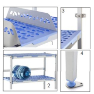 Rayonnage avec montage autobloquant et pieds réglables pour stabilité maximale