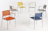 Audrey Shiny - Chaise de restaurant design Lissoni en aluminium poli et plastique brillant_4