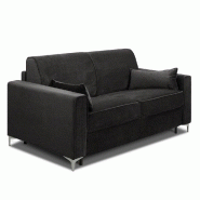 Canapé convertible express Jackson 140cm - sommier lattes - tête de lit intégrée - polyuréthane marron - matelas 16 cm_4