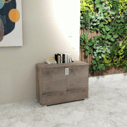 Armoire basse a portes battantes tak - MOBEL LINEA - chêne grisé_4