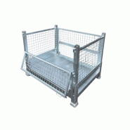 Rack de stockage - Panier grillagé pliable en acier galvanisé - 122 cm x 90 cm - Charge max 1200 kg_4