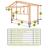 Chalet pliable neuf 4 m - Montage en 5 minutes avec structure en acier galvanisé et bois épicéa_4