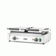 Grill de contact modèle double sup rainuré inf lisse 475x230mm HENDI_4