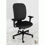 Fauteuil de bureau Alaia haut dossier - Sokoa - Noir, Synchrone, Sol dur_4