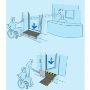 Rampe rabattable trait d'union marche simple - Franchissement de marche 7 à 22 cm - Aluminium antidérapant_4